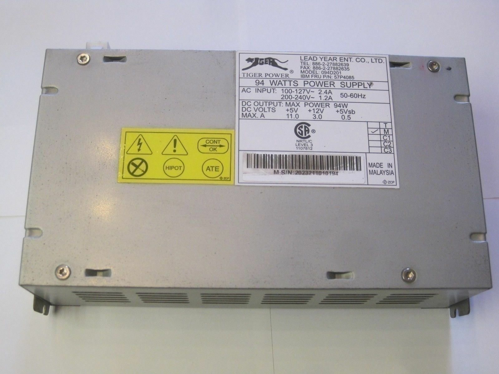 IBM SurePOS 4840-xx2 Power Supply, IBM FRU 57P4085